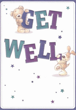 Right from the start, this get well card conveys a sense of lightness and comfort reminiscent of the welcoming streets of Deptford. A soft, huggable teddy perches atop the word 'GET', its textured fur and sweet smile radiating gentle encouragement, while an enthusiastic puppy cozies up next to the bold 'WELL' below. Their endearing, rounded features and sparkling eyes reflect a spirit of optimism and care, traits that are cherished in our close-knit neighbourhood. Deep purple and vibrant teal blues spell out the encouraging message, punctuated with playful stars-each evoking the energy of local market days or sunny afternoons by the Deptford Creek. The airy composition, set on a crisp white background, communicates healing and cleanliness-much like the clarity gained from a bouquet of fresh blooms carefully assembled by a Deptford florist. This card channels the same intention as a locally arranged bouquet: to brighten a loved one's day and carry a message of sincere hope, crafted with as much care as every floral delivery across SE8.