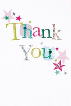 Evoking festive moments treasured in Deptford's lively community, this thank you card delights in a patchwork of vivid hues and patterns across its lettering. Each letter in 'Thank You' is distinct-lime, fuchsia, teal, sky blue-accented with gentle silver glimmers or playful, stitched-like detailing, reminiscent of handmade treasures from a bustling stall at Market Yard. Scattered stars in rich magenta, teal, and gold sparkle over the corners, calling to mind the celebratory aftermath of a community event in the shadow of the Laban Building. The card's white background offers a serene setting, letting each letter and gilded touch leap forth in true Deptford style. A subtle texture in the print, paired with the glint of glitter and confetti-like stars, elicits the tactile pleasure reserved for heartfelt handwritten notes or artisanal crafts. This is the card you'd find thoughtfully paired with a fresh bouquet, waiting to deliver both visual and emotional delight from Deptford Florist's workshop to every corner of SE8.